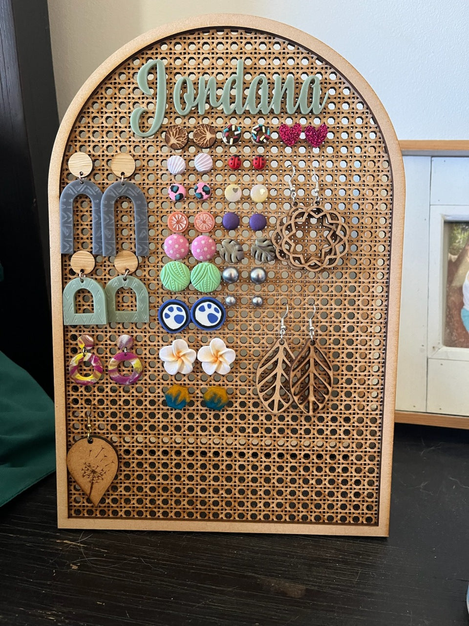 Rattan Earring Stand