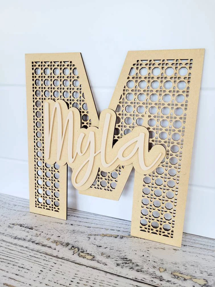 Personalized Rattan Letter