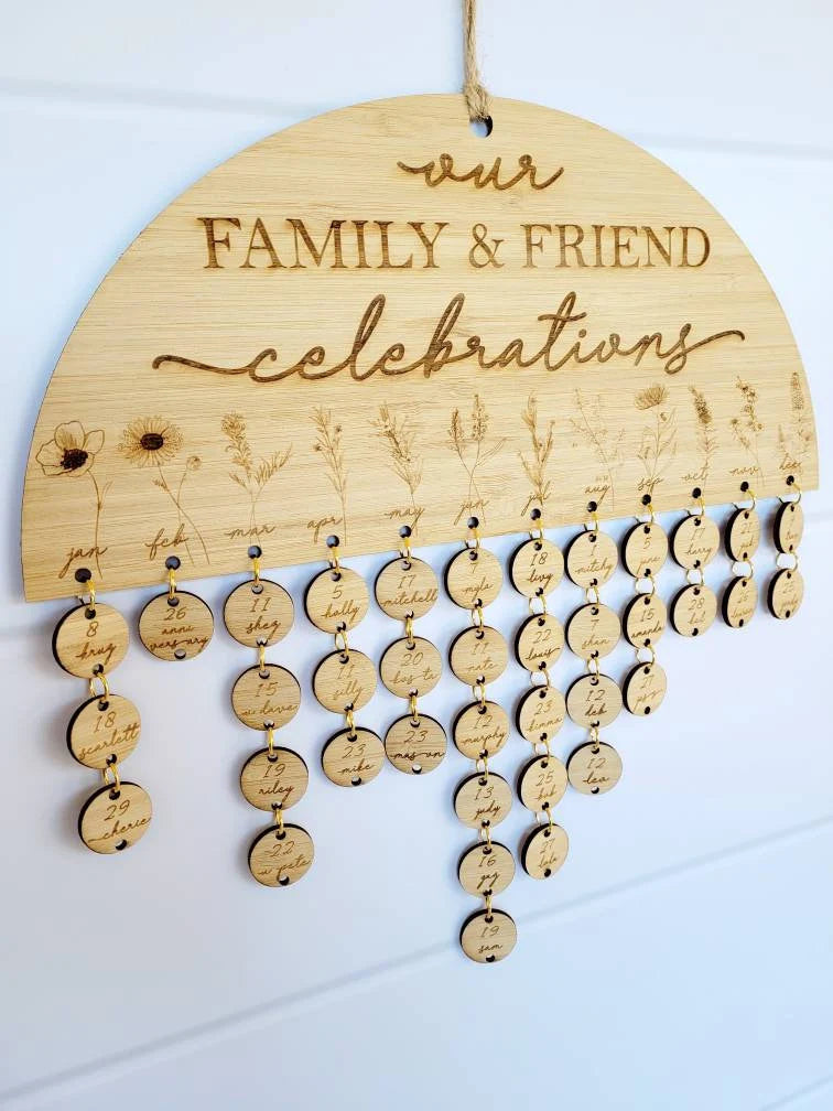 Family Birthday Calander