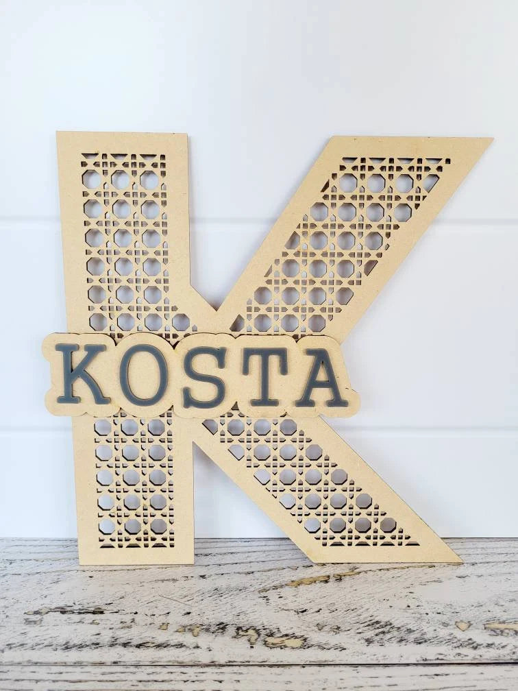 Personalized Rattan Letter