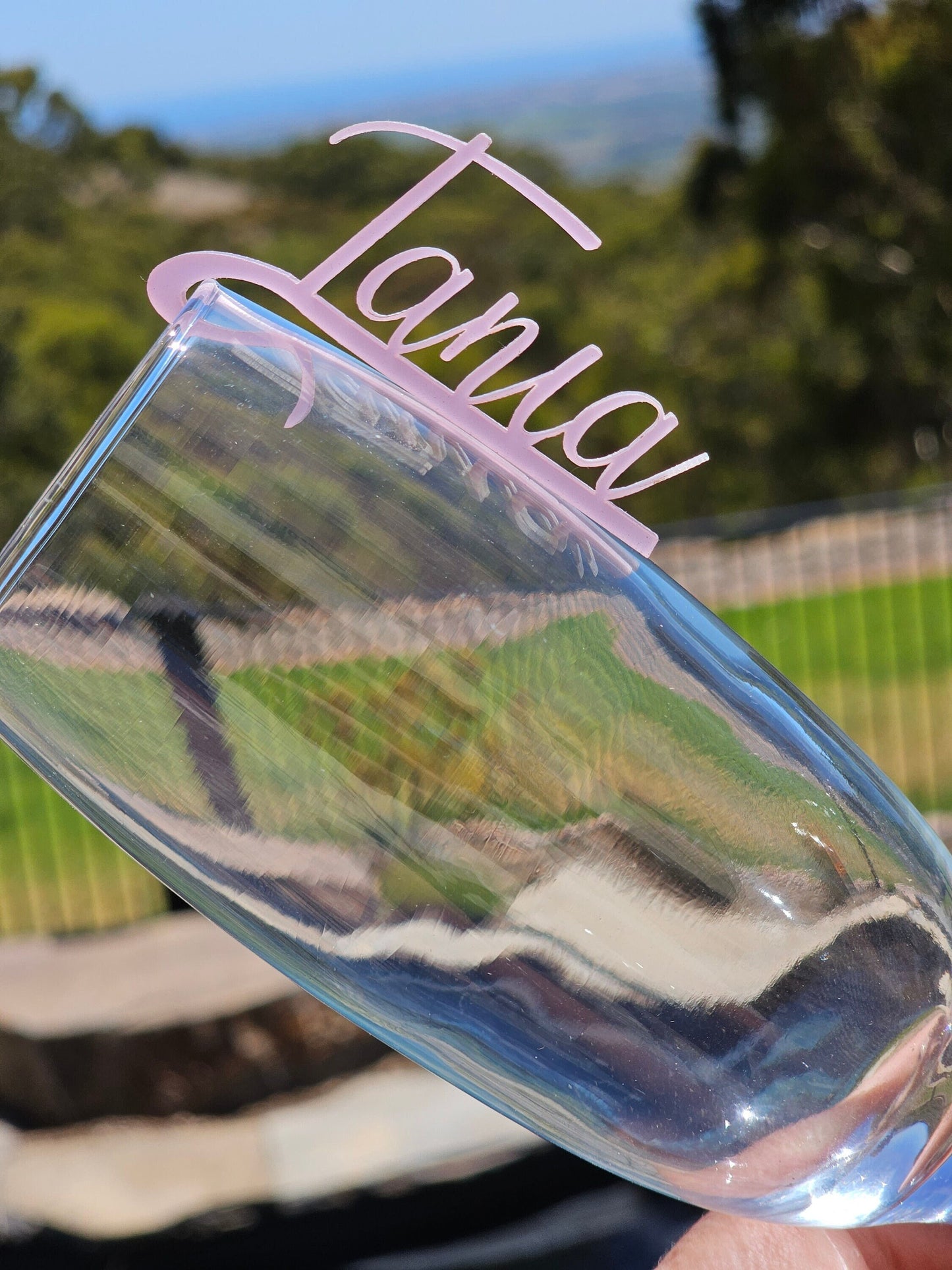Glass name tags