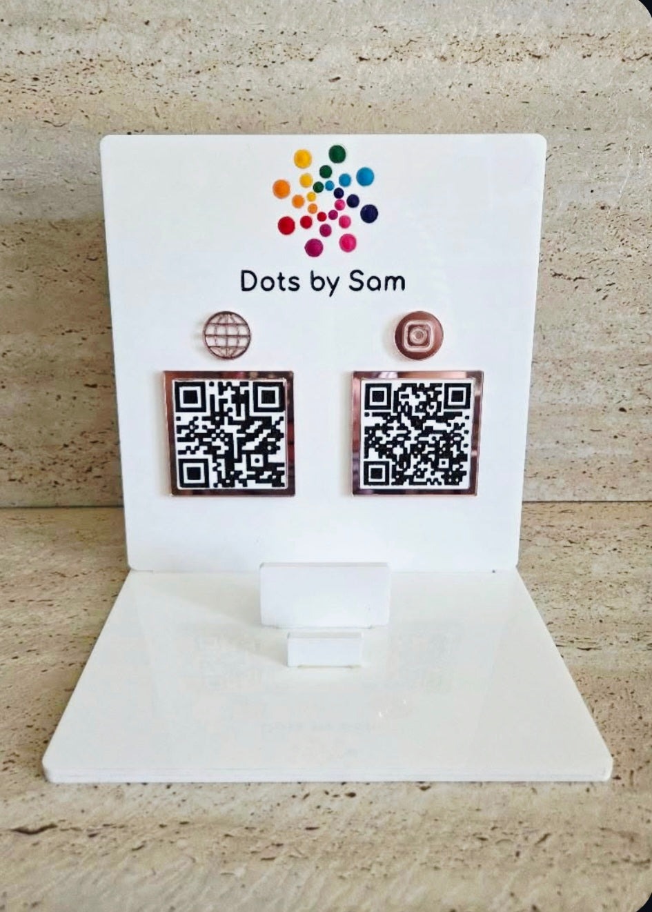 QR Code Acrylic Sign with Square Reader & Card Holder