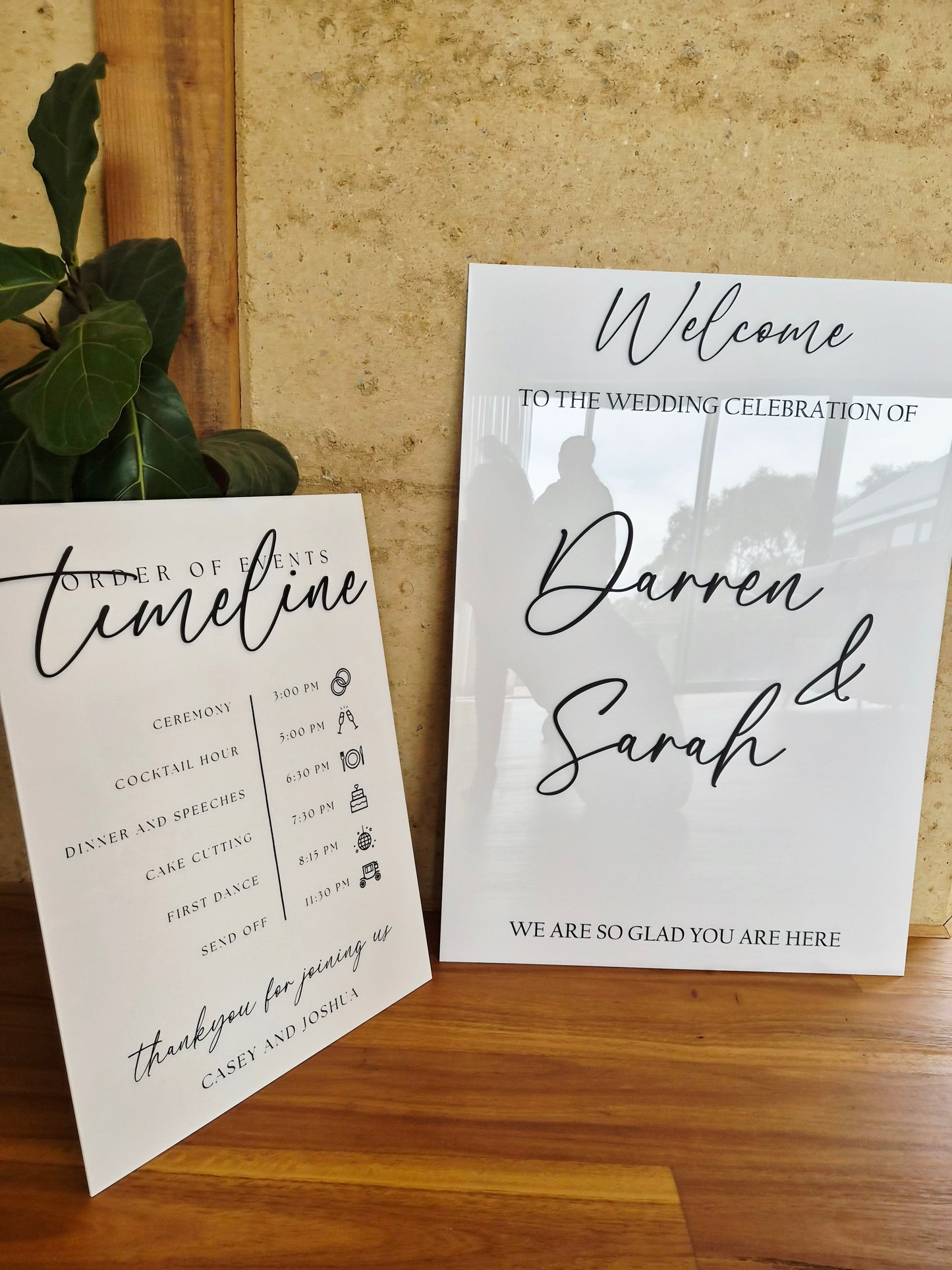 A1 Acrylic Welcome Sign & A1 Timeline of Events