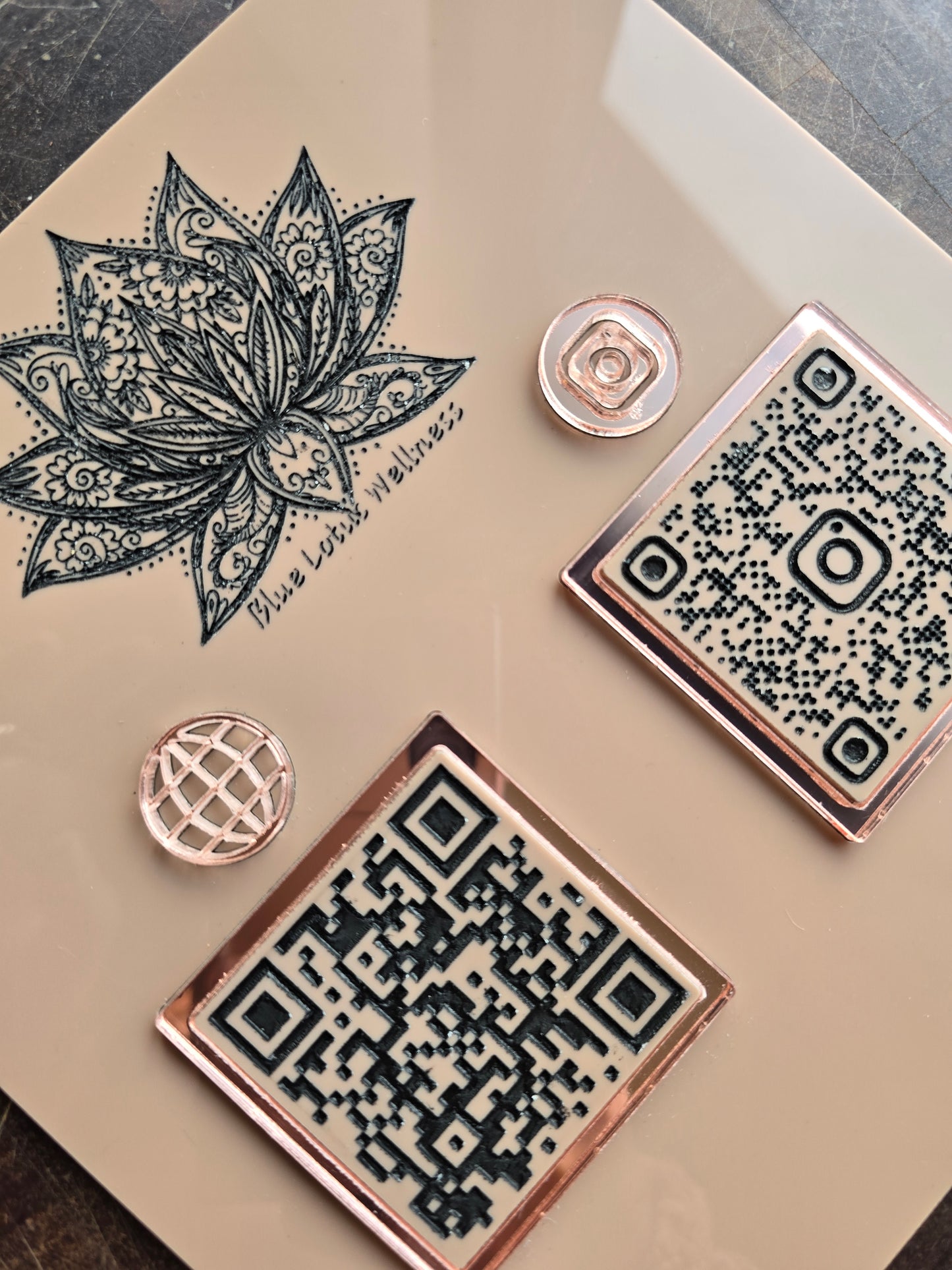 QR Code Acrylic Sign with Square Reader & Card Holder