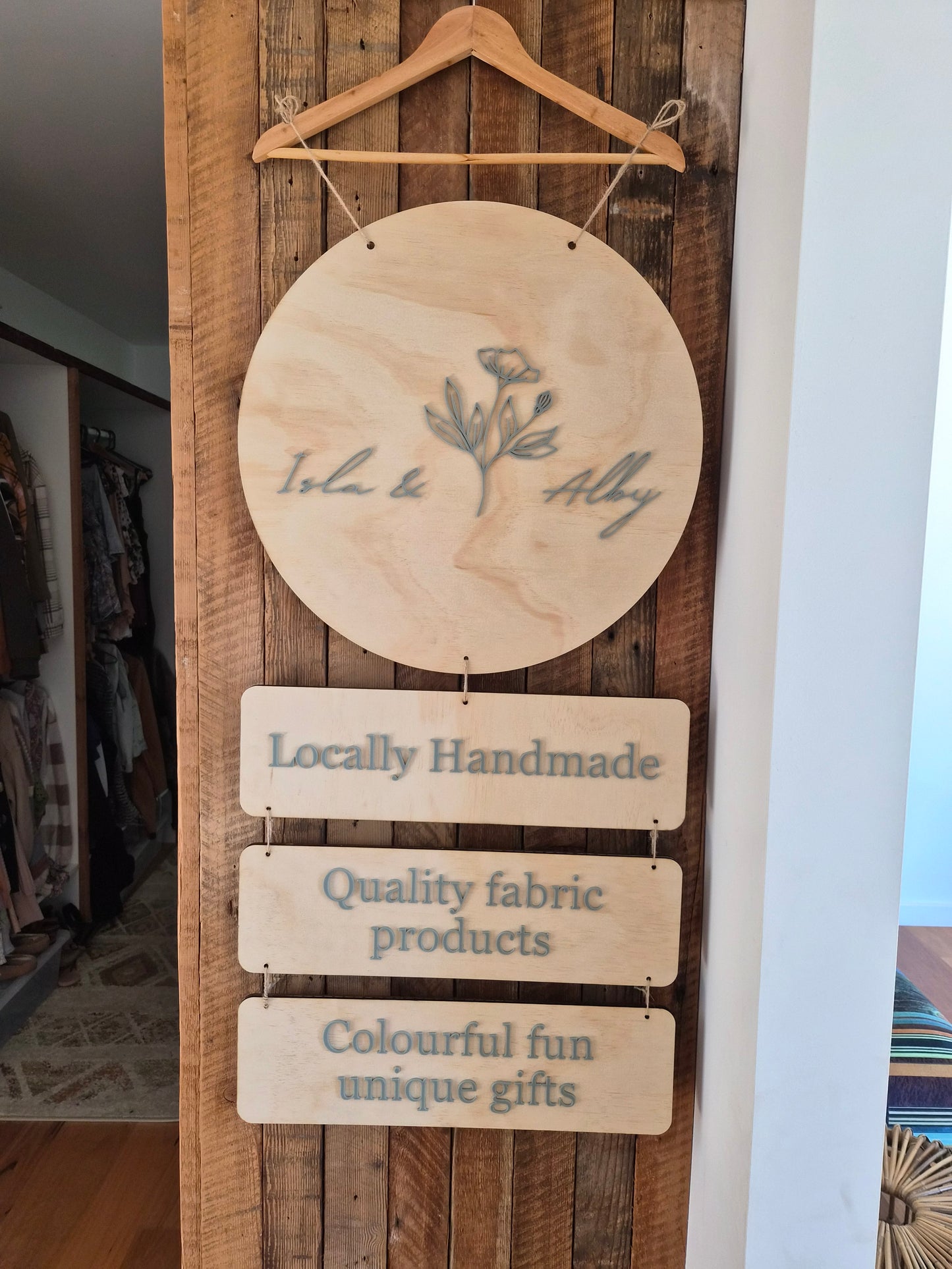 Hanging Market Sign - Acrylic Embossing
