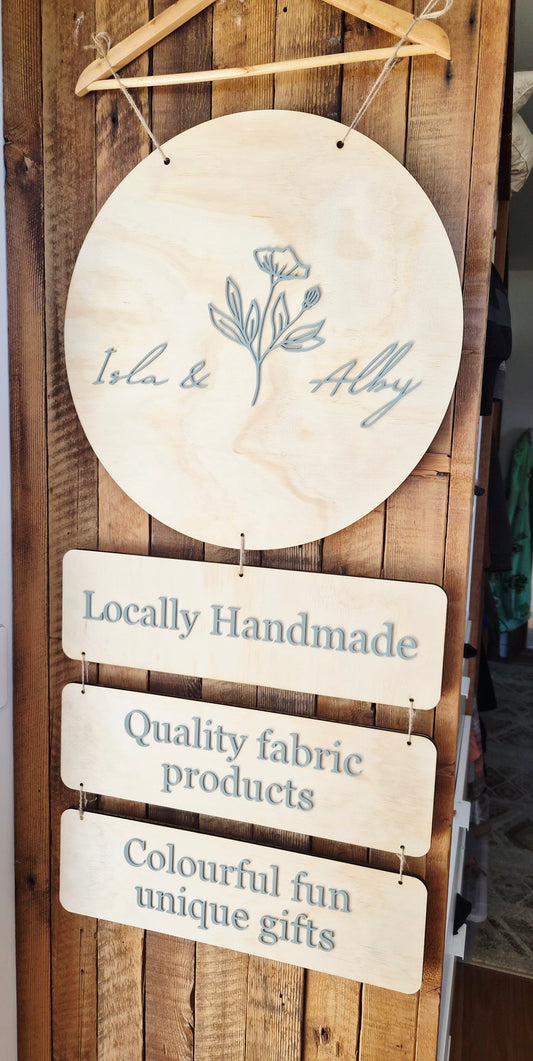 Hanging Market Sign - Acrylic Embossing