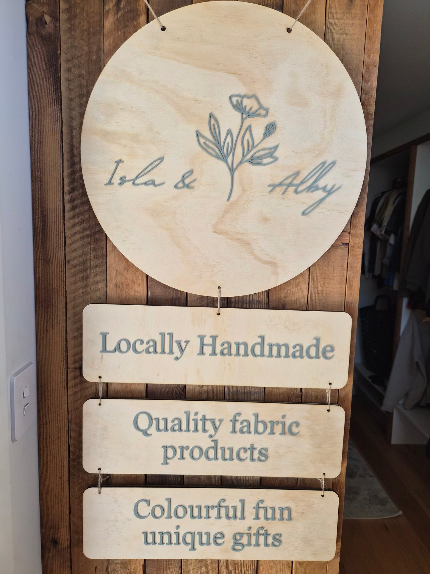 Hanging Market Sign - Acrylic Embossing