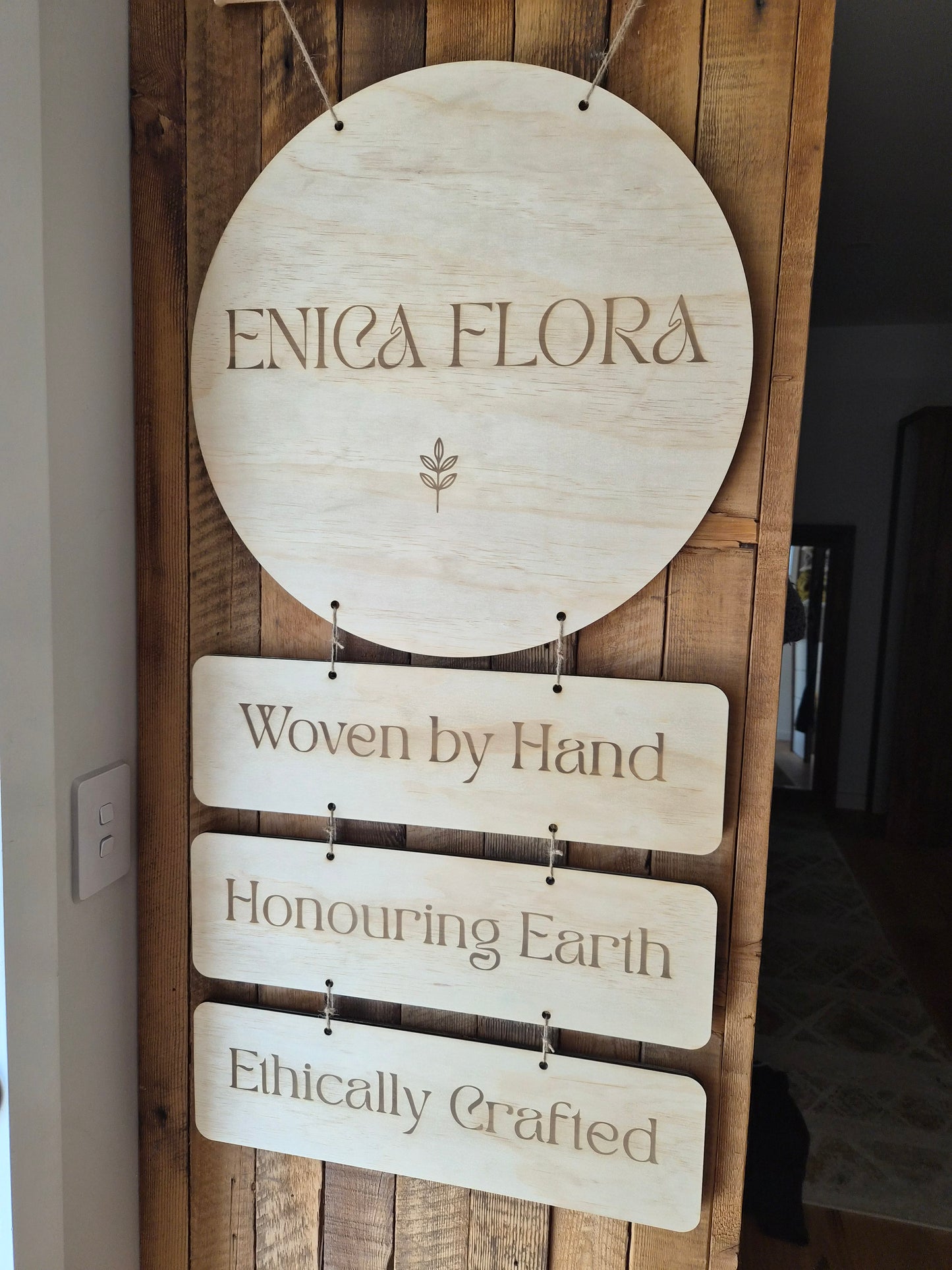 Hanging Market Sign - Etched Sign