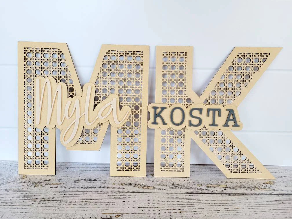 Custom 3d Rattan Lettering Personalized Rattan Letter โ Little Creations by Shannon