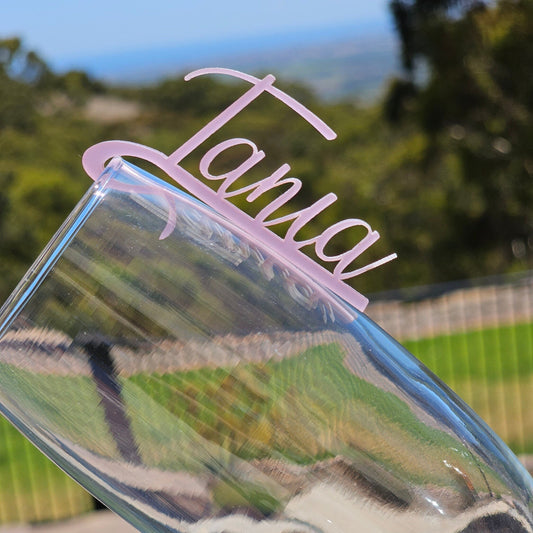 Glass name tags