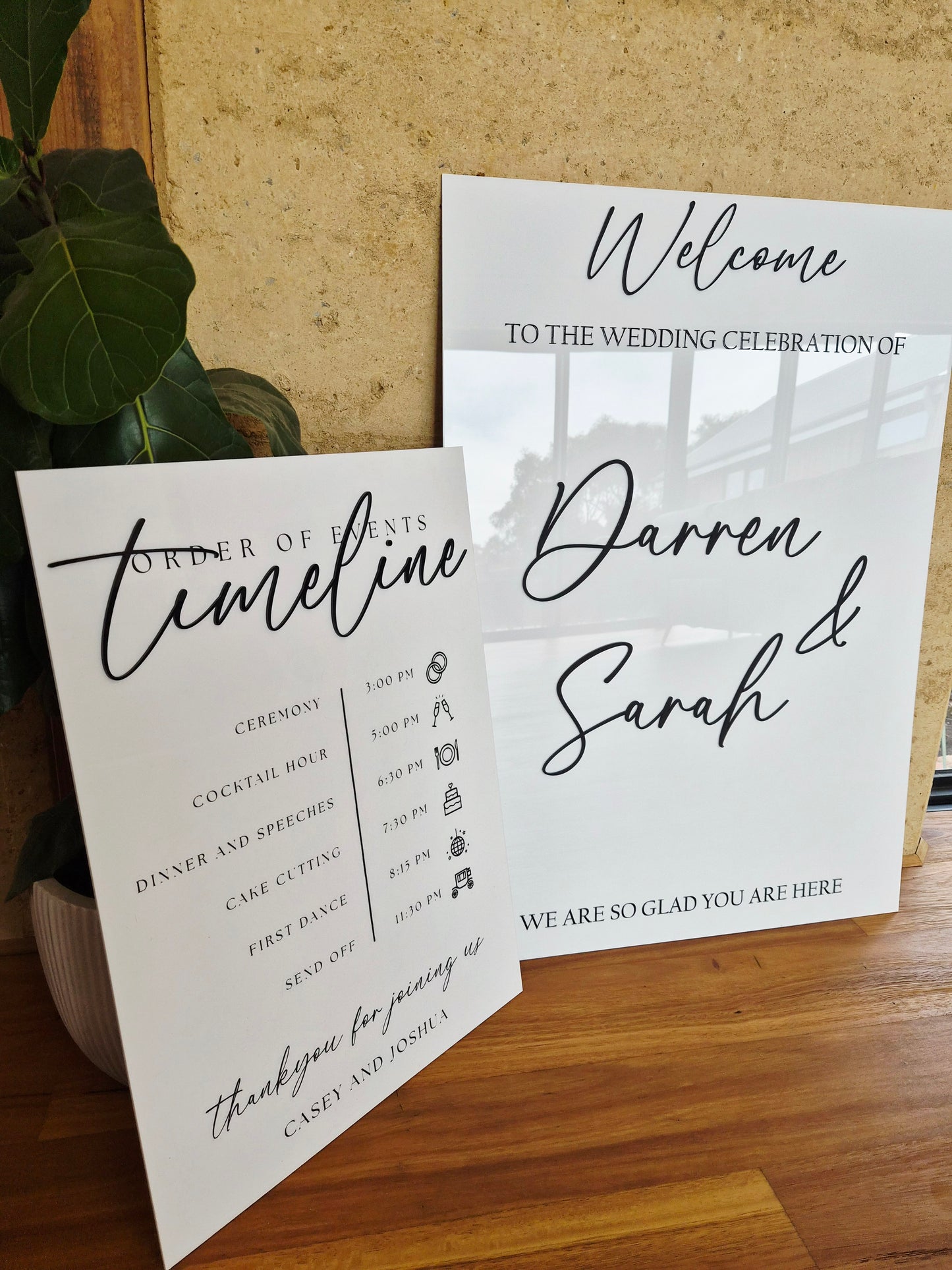 A1 Acrylic Welcome Sign & A1 Timeline of Events