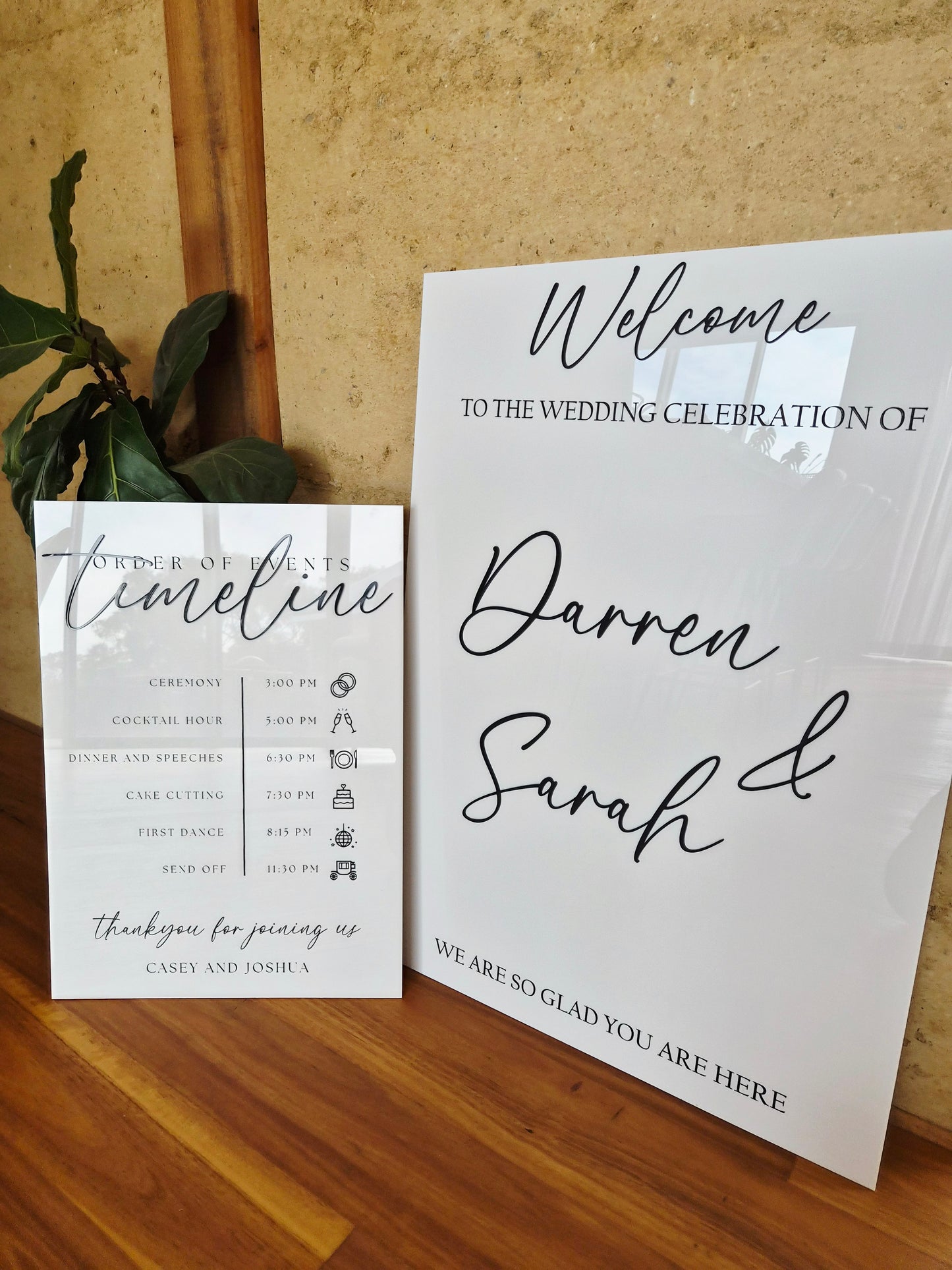 A1 Acrylic Welcome Sign & A1 Timeline of Events