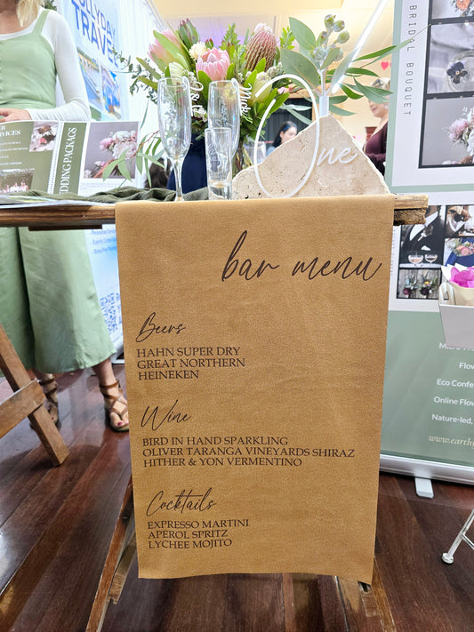 Bar Menu On Fabric